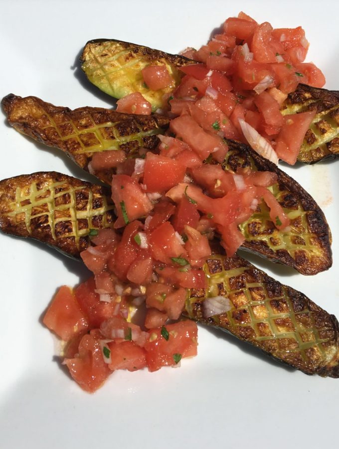 Roasted Zucchini with Sauce Vierge