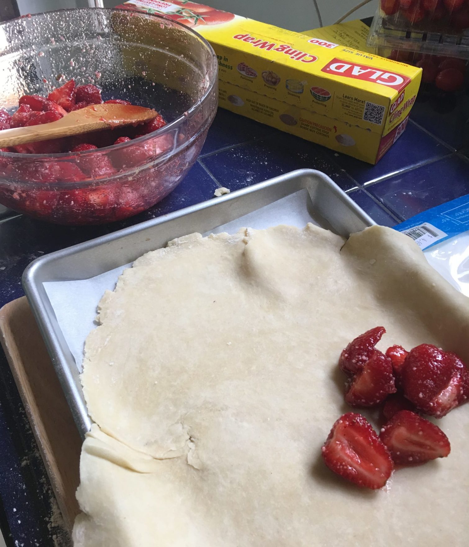Mound the strawberries in the center of the pie crust