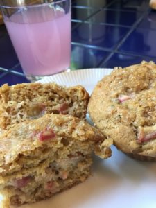 Rhubarb Muffins and Pink Lemonade