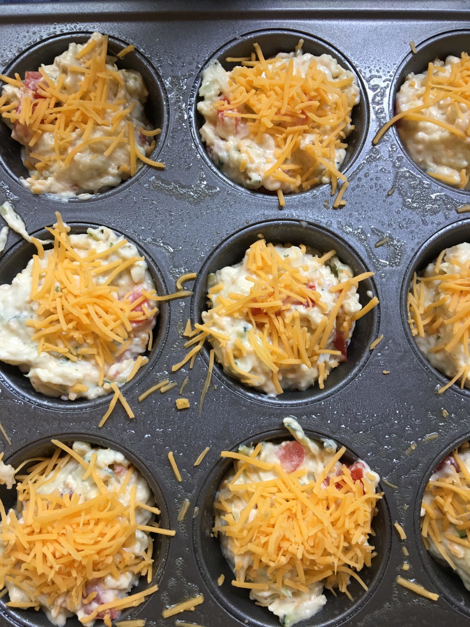 corn muffins ready to go in the oven