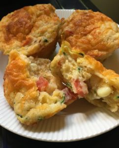 Zucchini, corn and tomato muffins