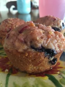 Muffin: beet and blueberry