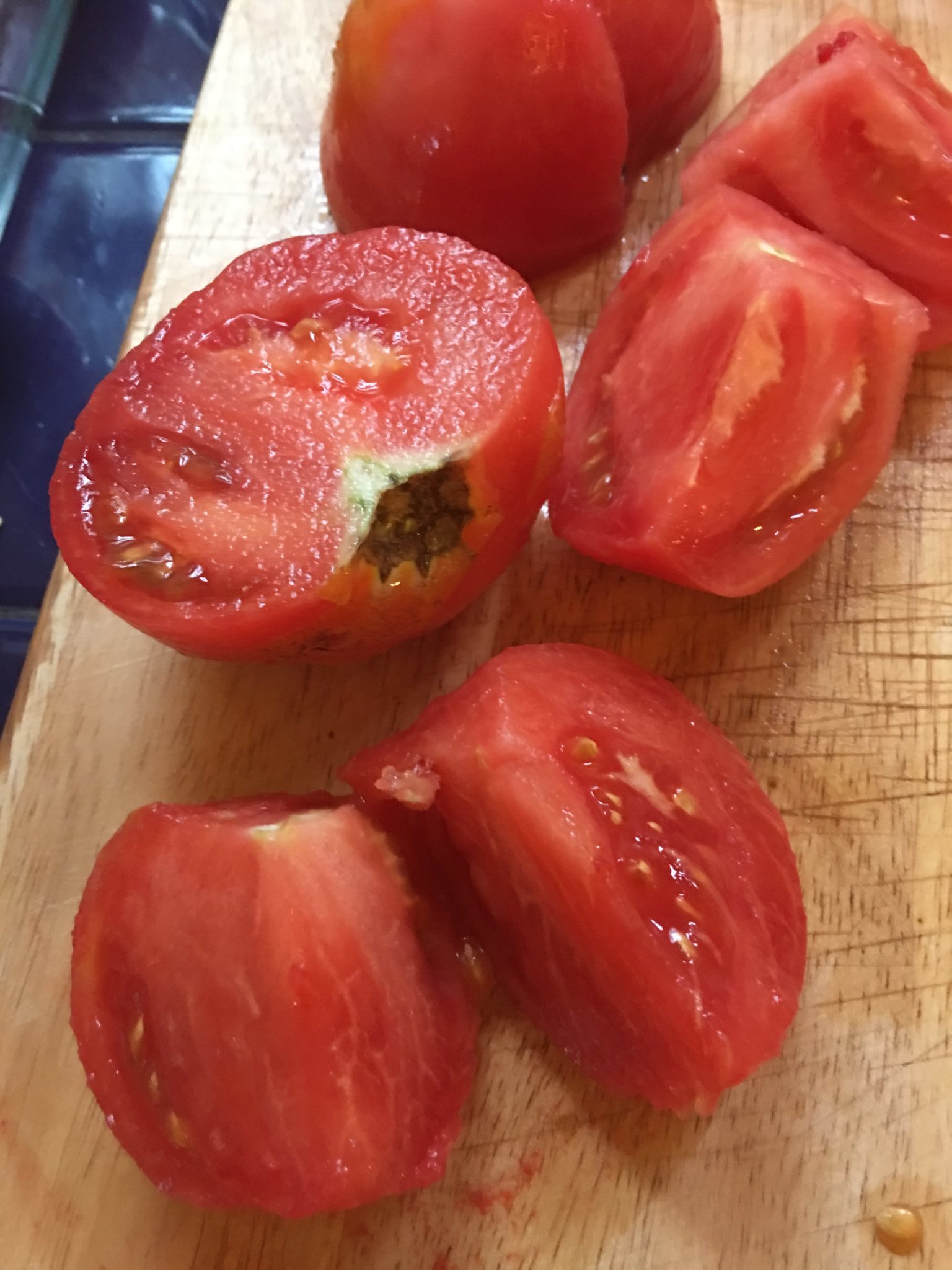 Tomatoes, peeled and quartered