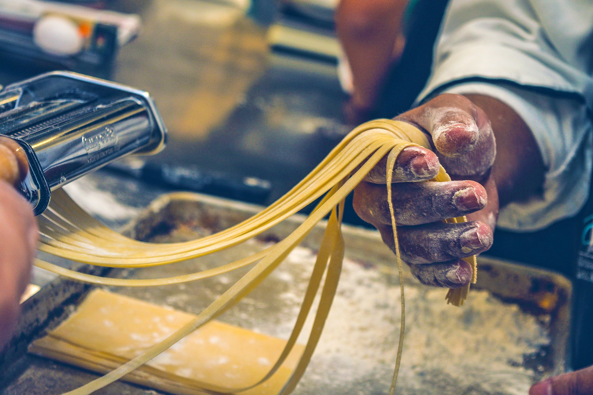 Pasta being made