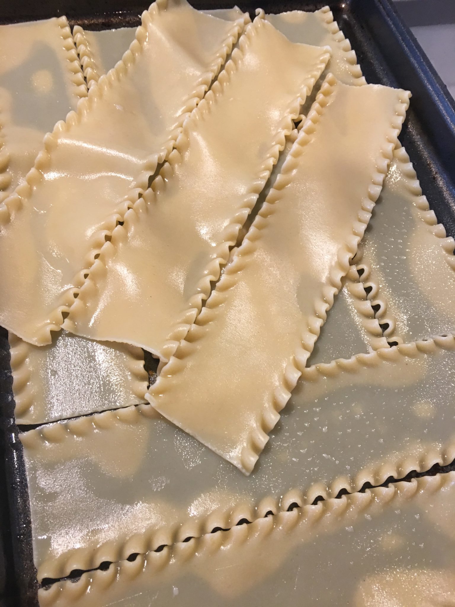 Lasagna pasta prior to assembly