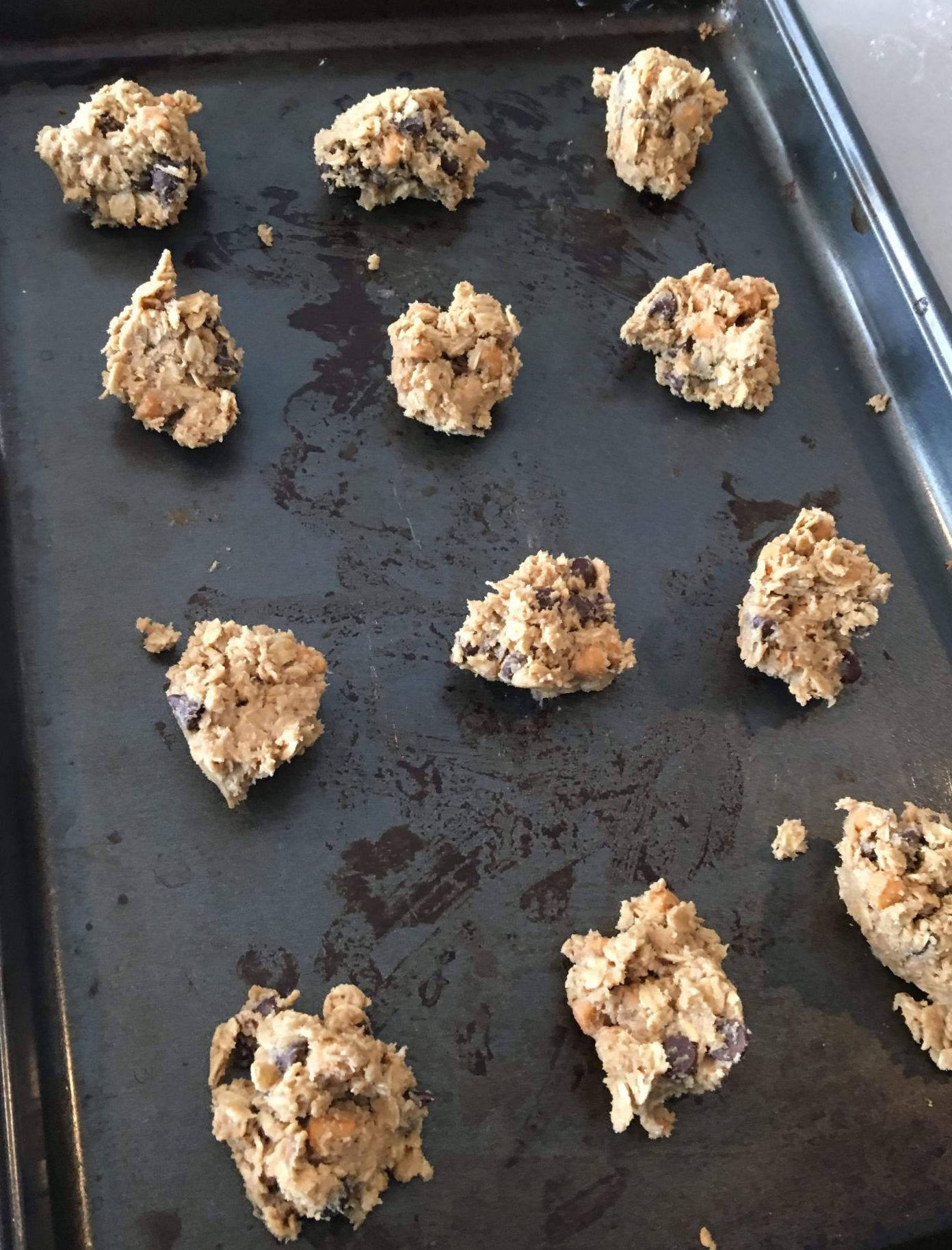 Cookie batter ready to be baked