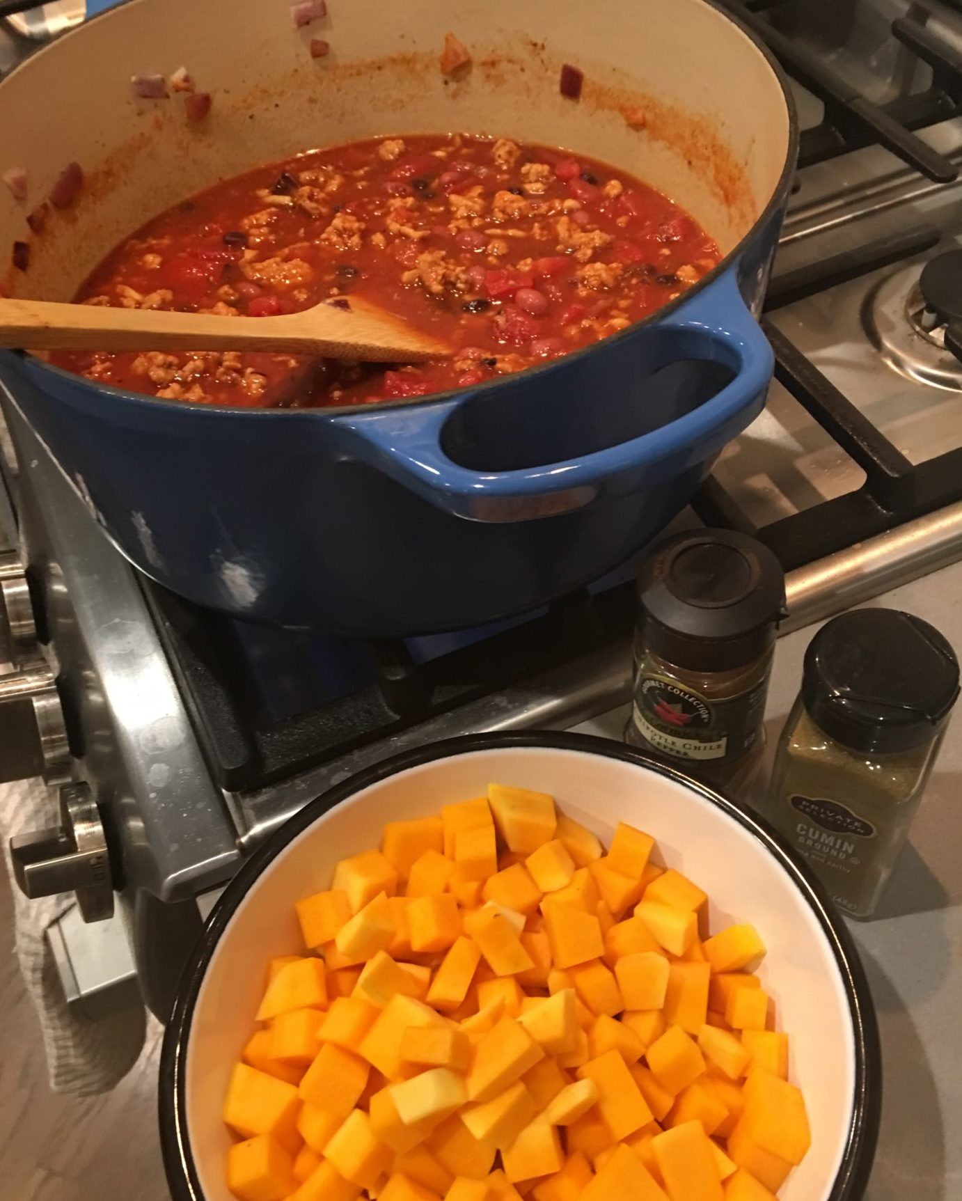 Butternut squash and chicken chili