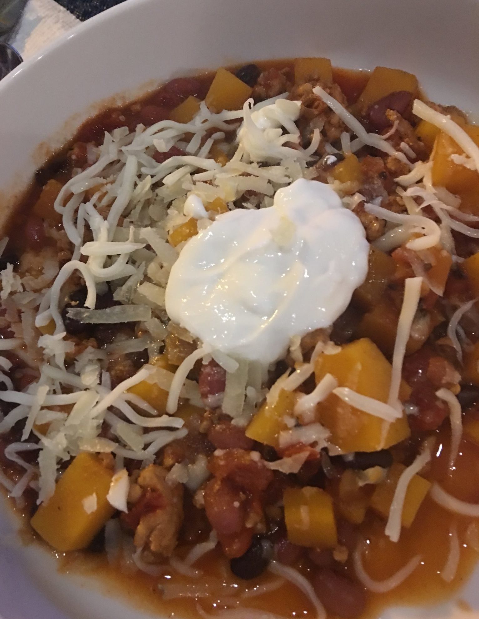 Chicken chili with Butternut Squash