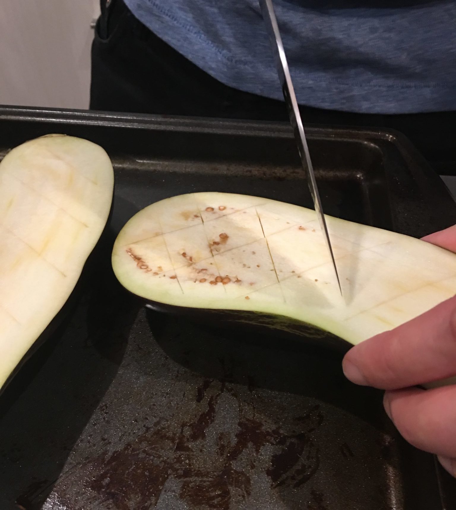 Scoring Eggplant