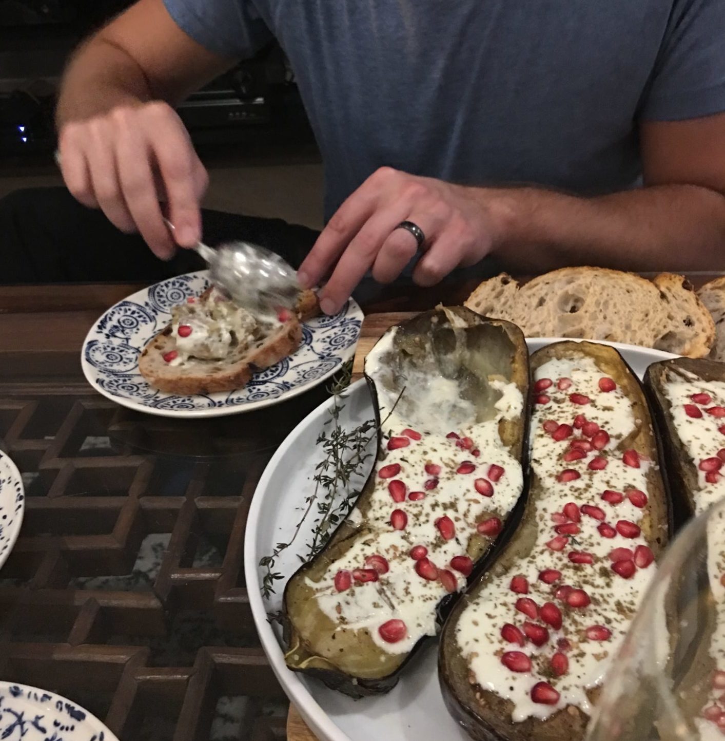 Crostini with Eggplant and Buttermilk Sauce