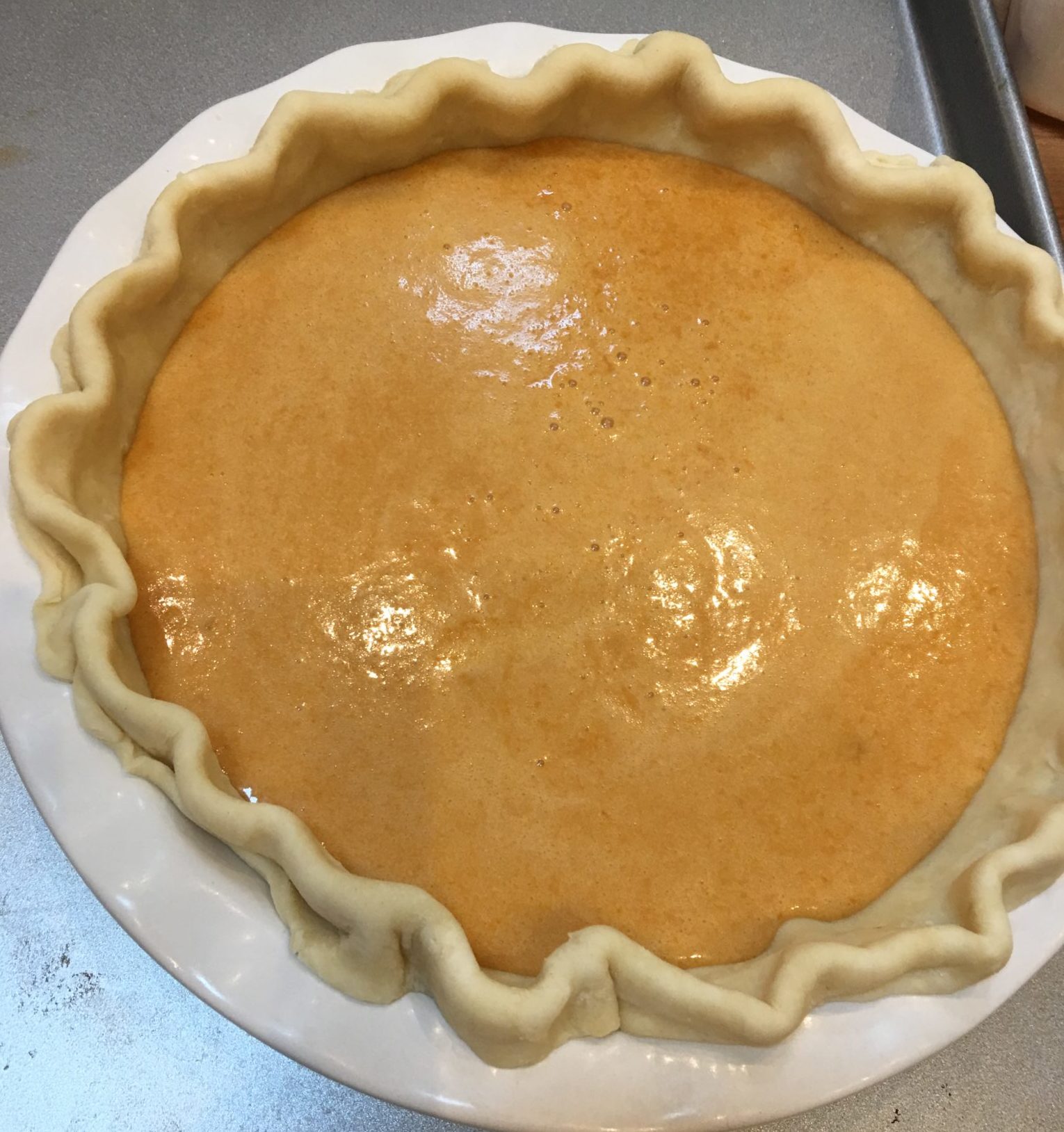 uncooked butternut squash pie
