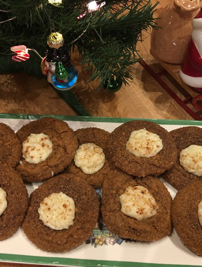 Eggnog Gingerbread Thumbprint Cookie