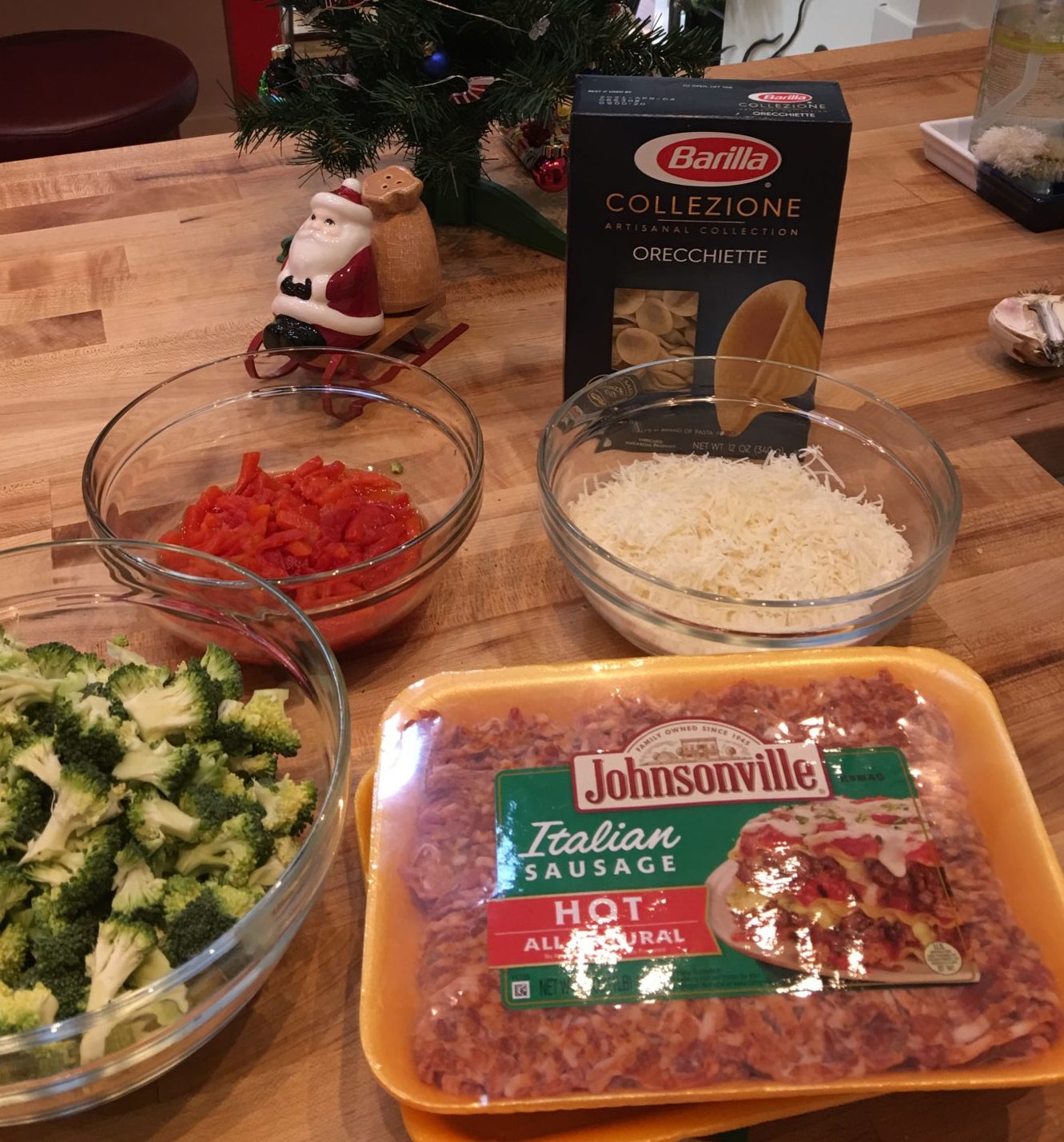 Ingredients for Holiday Pasta dish