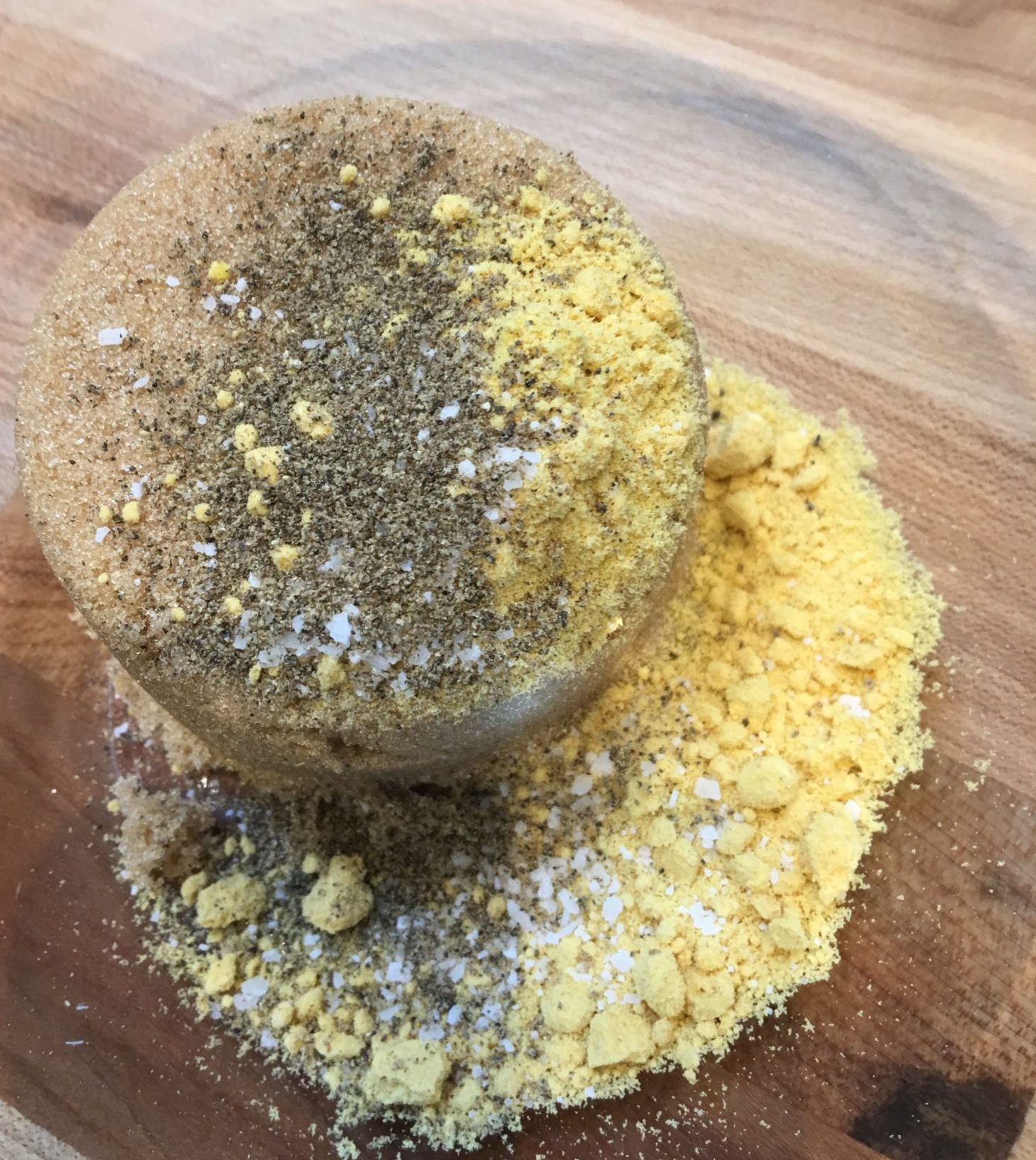 Pepper, brown sugar and mustard