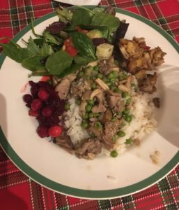 Turkey Hash with Cranberry and Salad