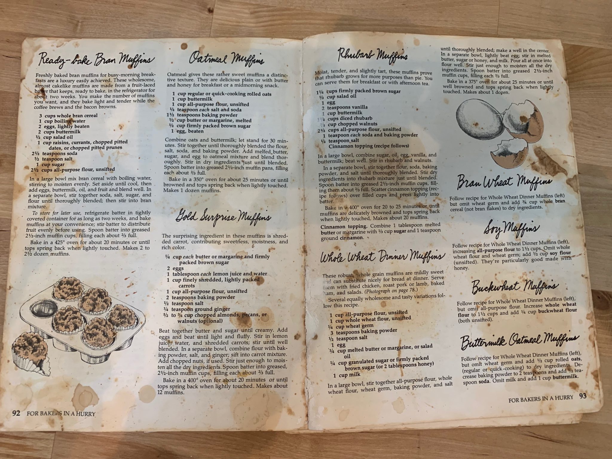 Old Cookbook with food stains and splatters
