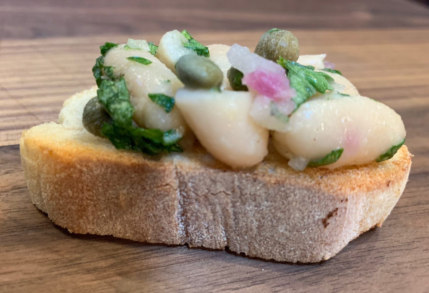 White Bean and Caper Crostini