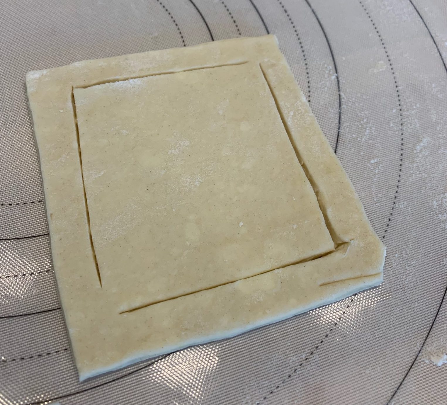 Puff pastry square, unbaked