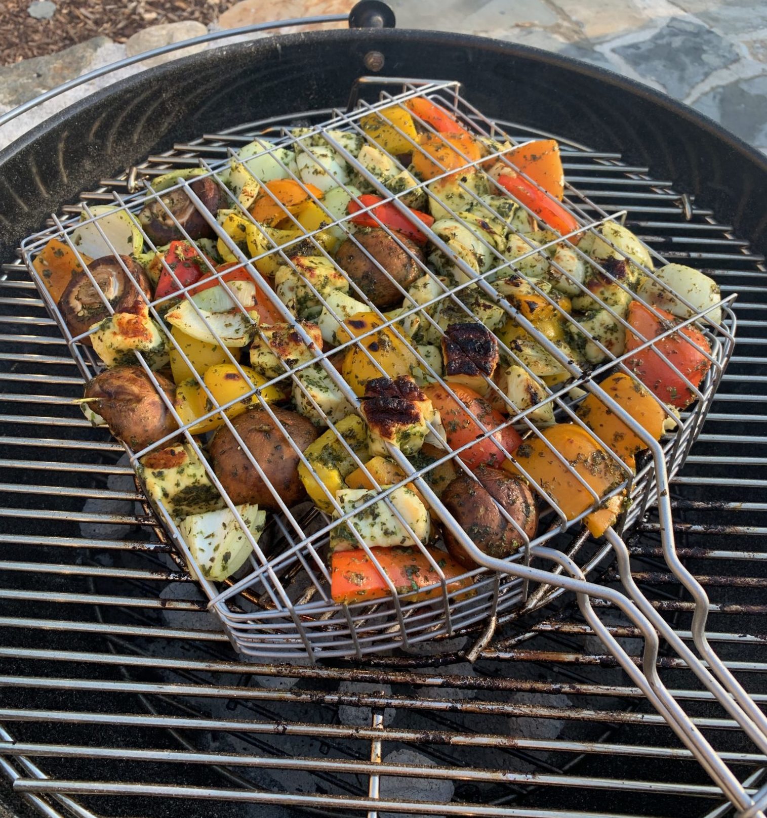 Grilling fresh vegetables