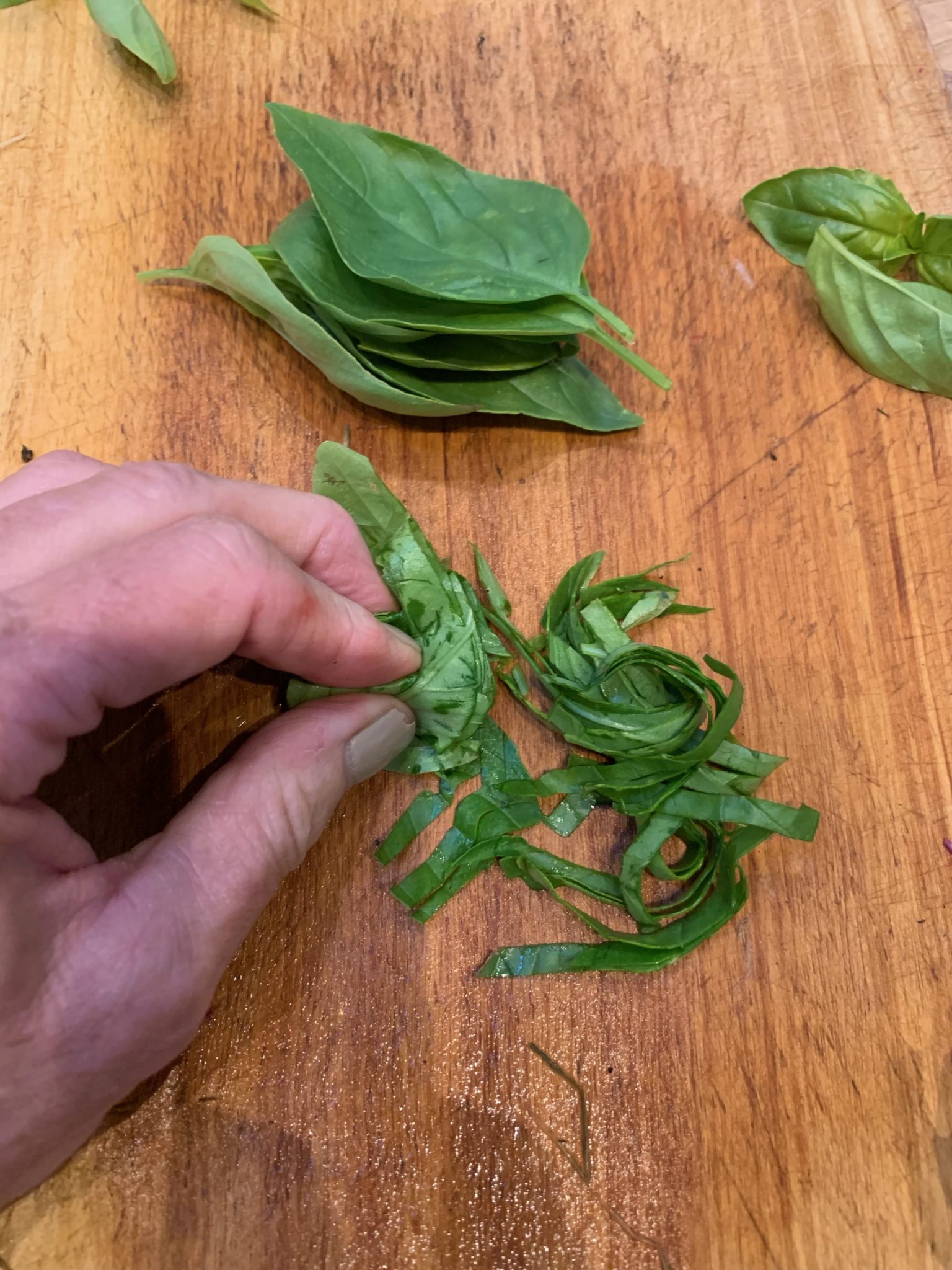 Basil Chiffonade