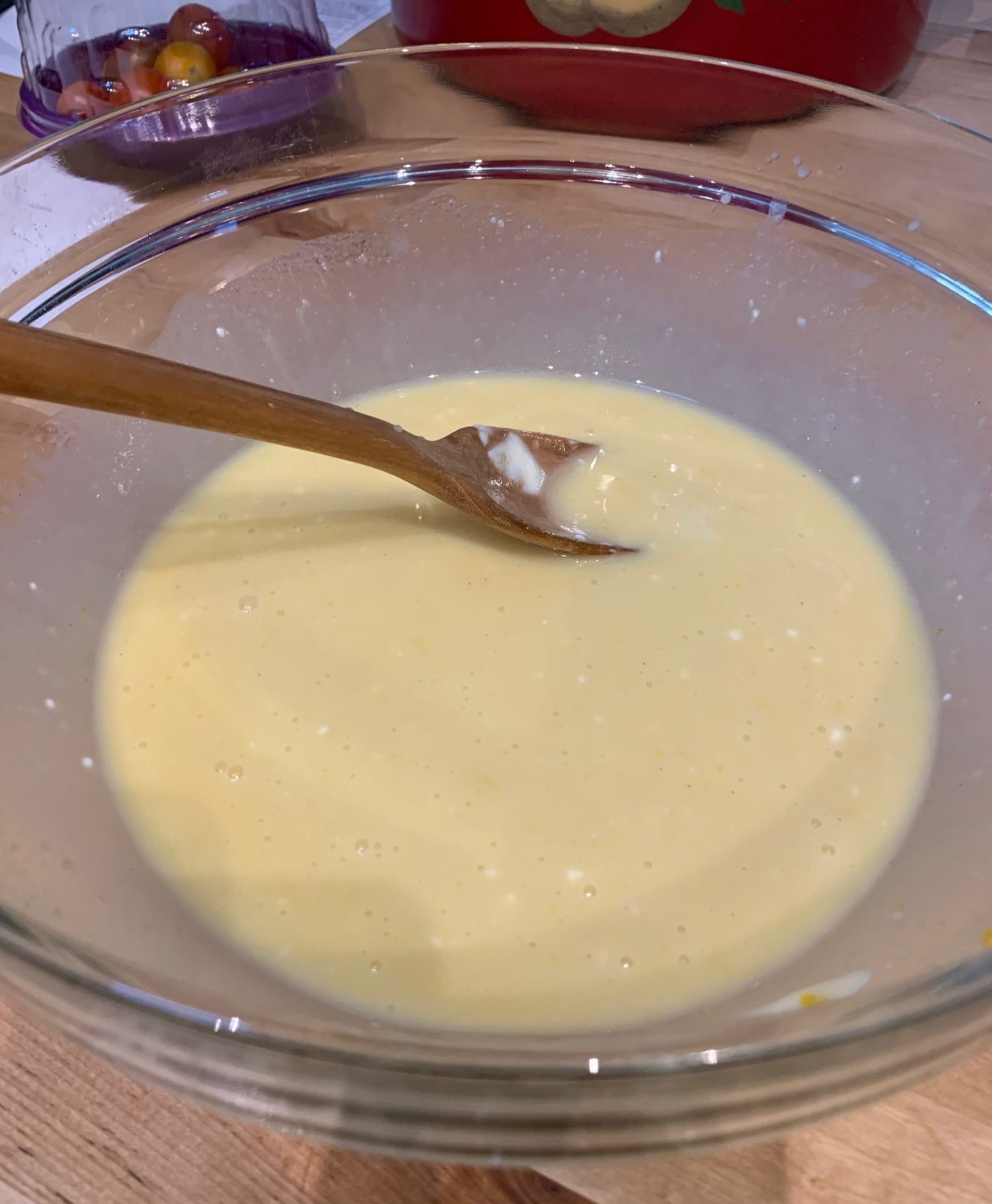 "Wet" ingredients for quick bread