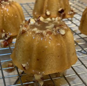 Maple pecan glazed mini Bundt cake