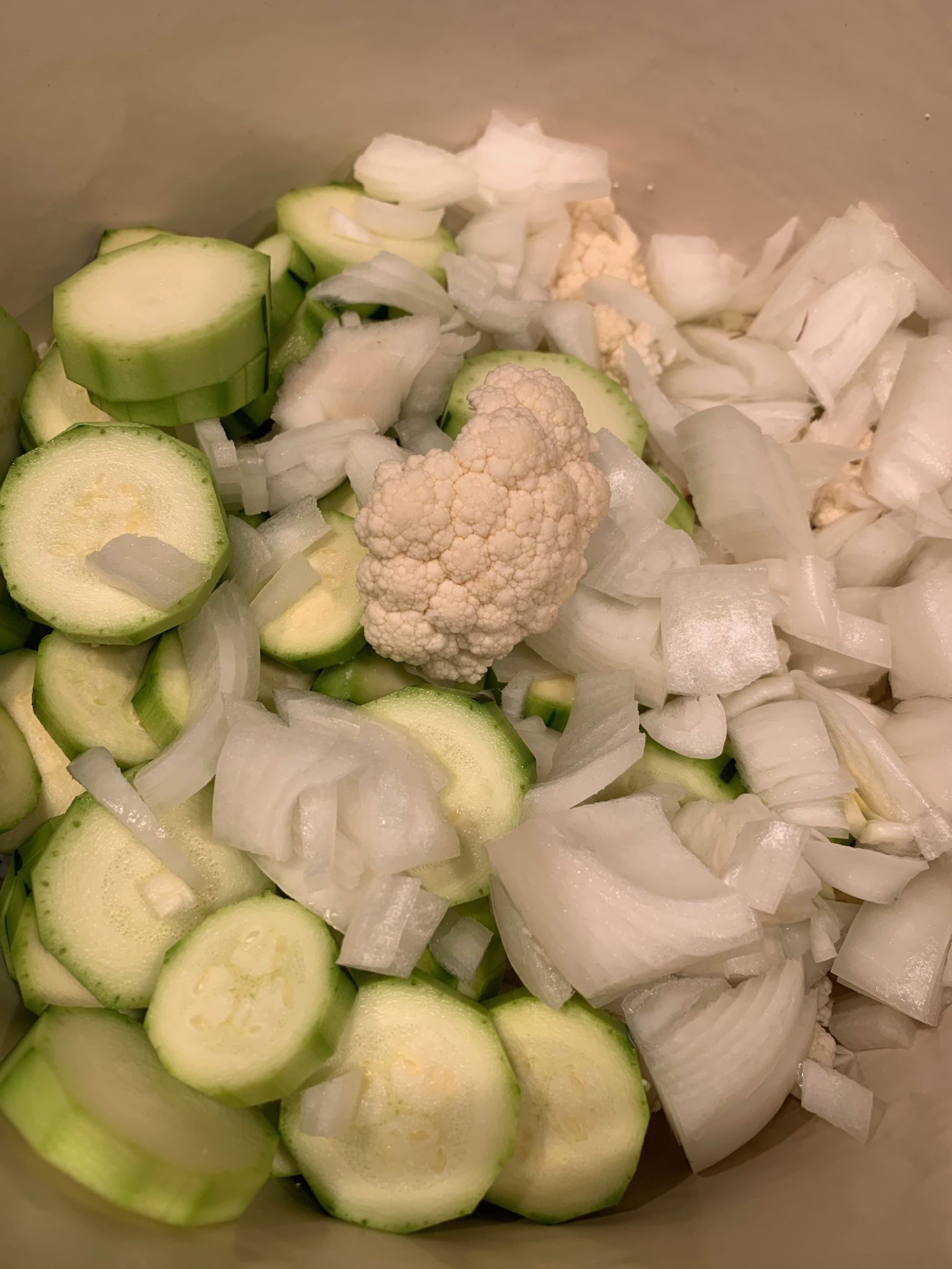 vegetables cut for soup base