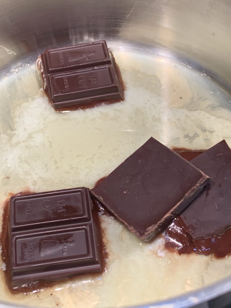 Chocolate and butter melting