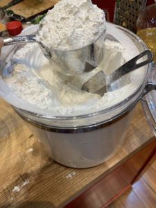 Flour Scooped into a measuring cup