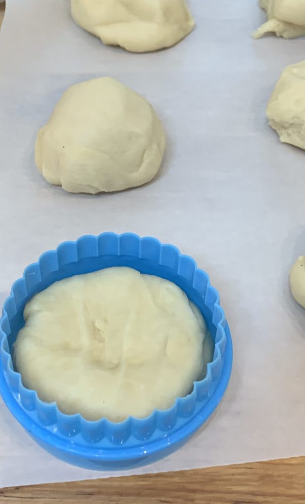 Form the dough into 3" circles