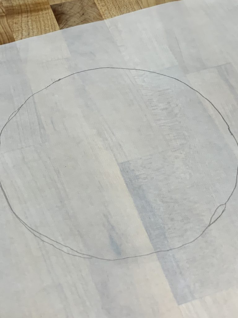 Circle drawn on parchment paper