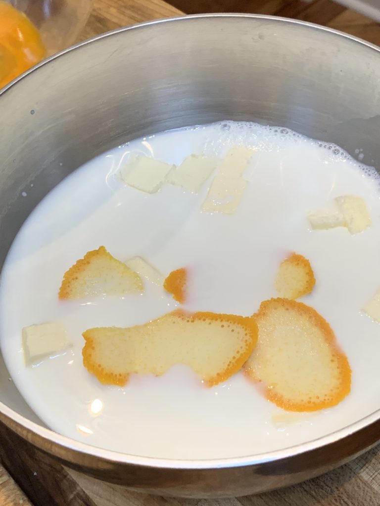 making a flavor infused milk for custard