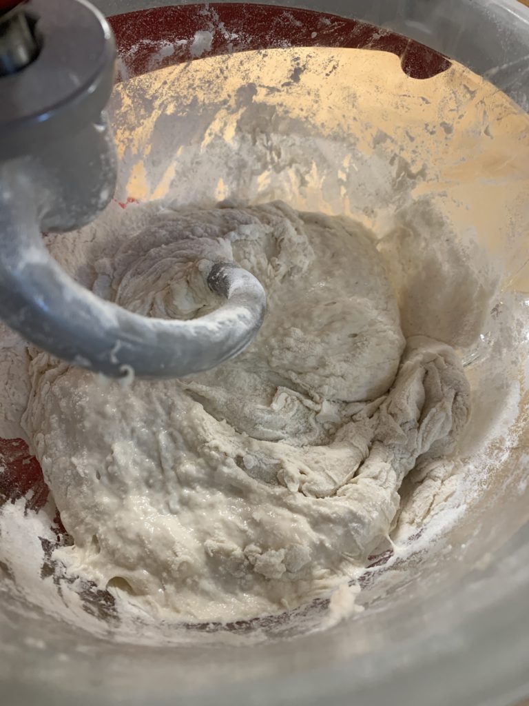 A wet ciabatta dough
