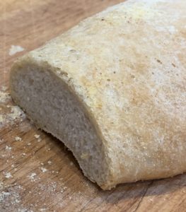 Ciabatta bread sliced