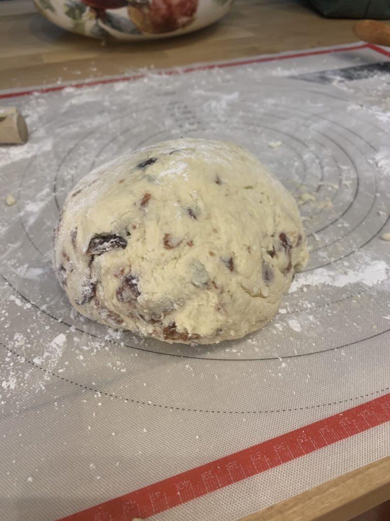 Scone dough after kneading lightly