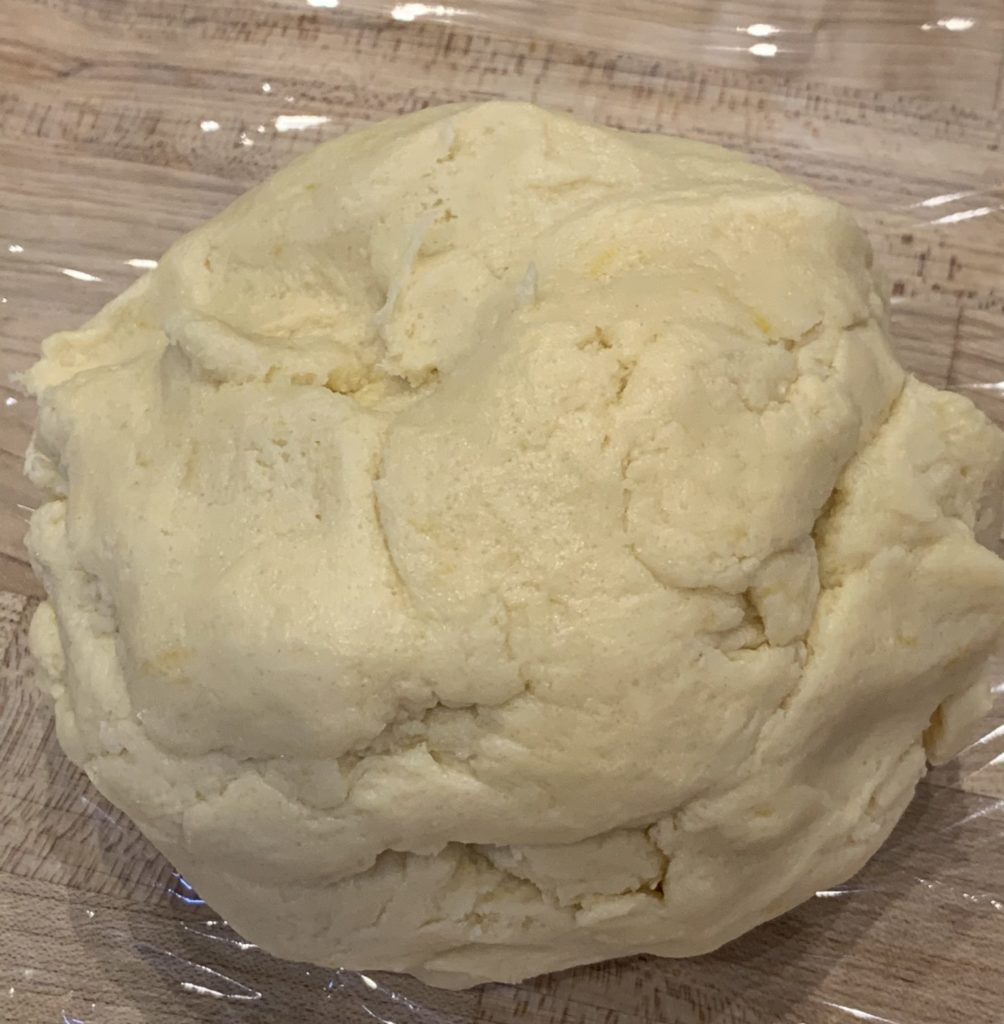 A ball of shortbread cookie dough