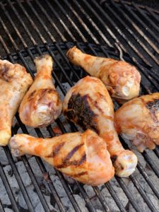 Chicken legs grilling