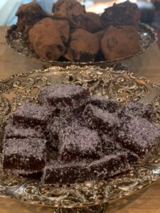 Grape PAte de Fruit and Peanut Butter Truffles