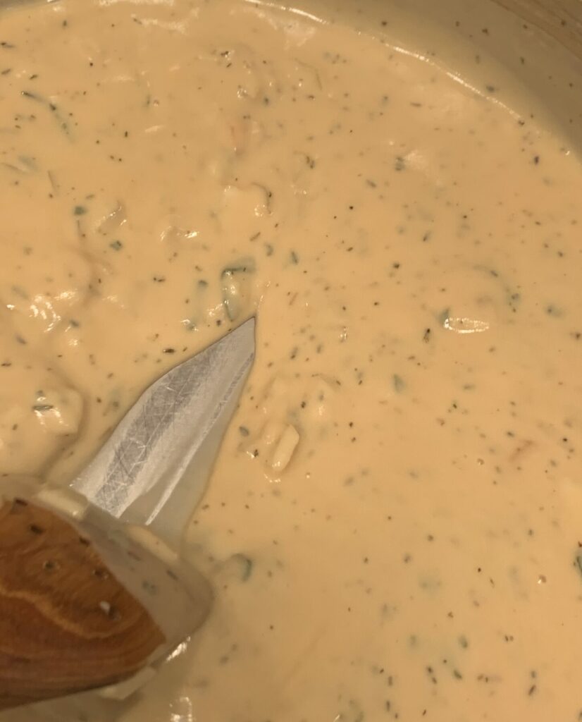A very thick cream sauce