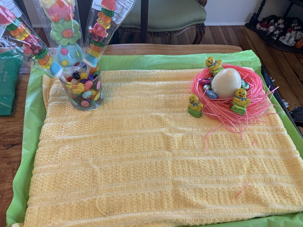 Showing the board prepared for the candy display