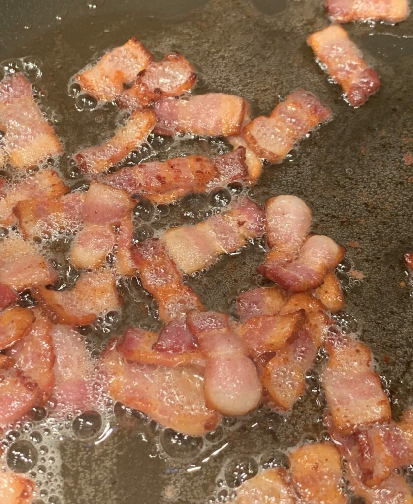 Diced crispy fried bacon