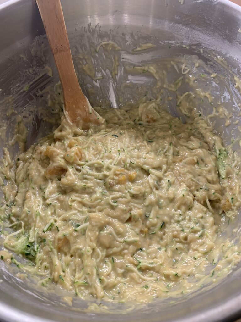 Properly mixed quick bread batter