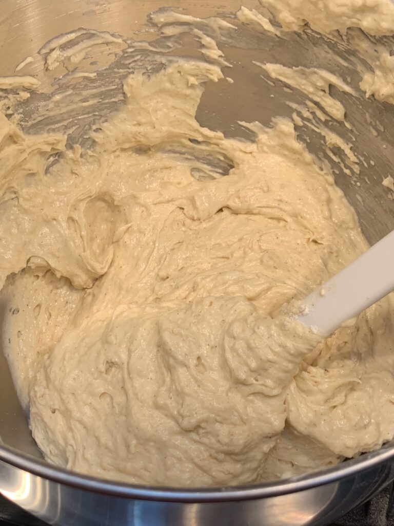 Pound cake batter before the addition of flour