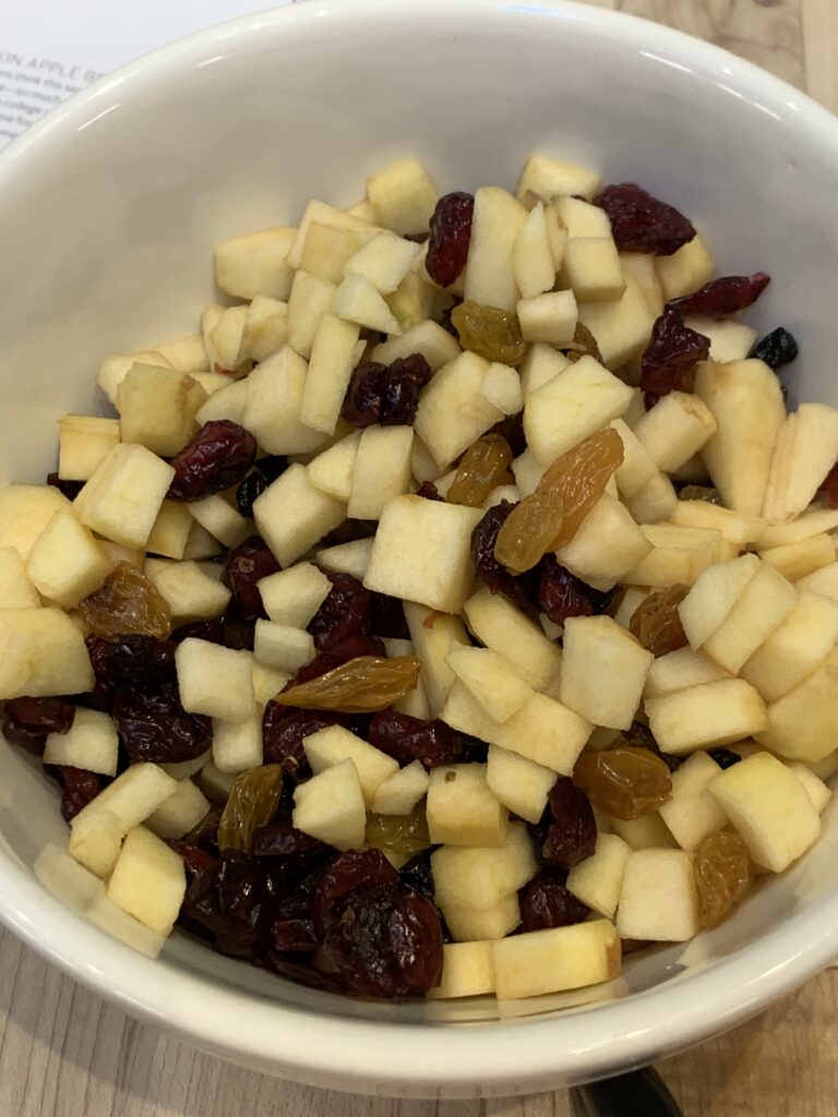 Diced apple and dried fruits