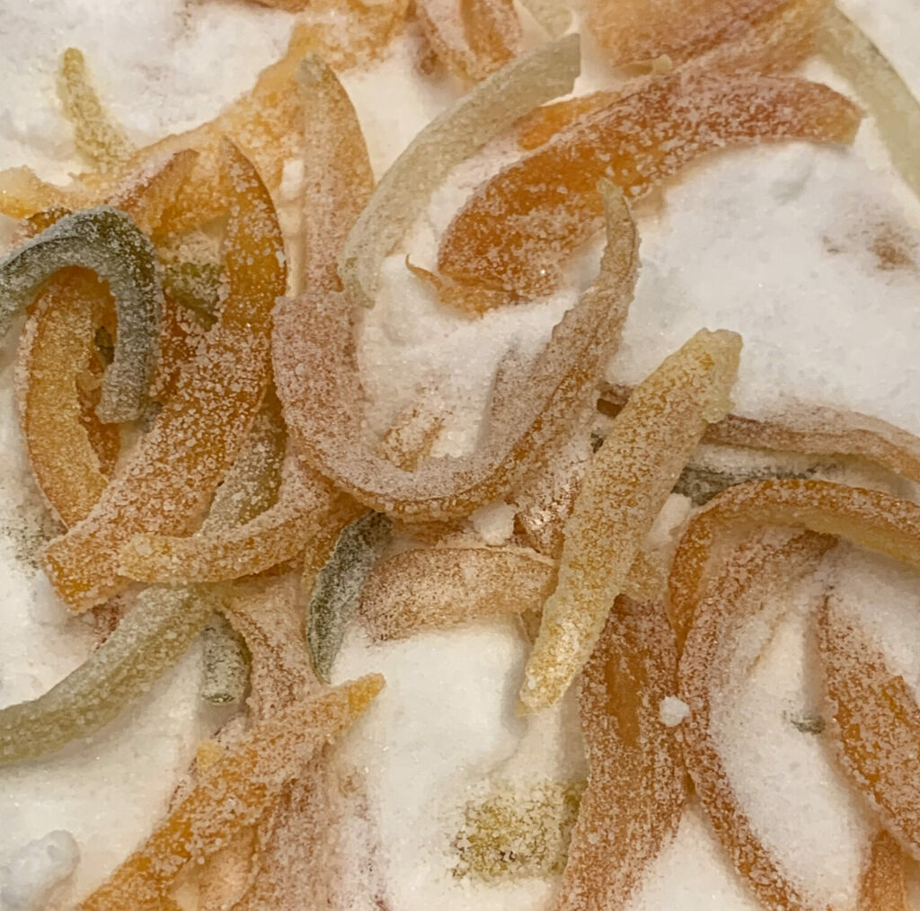 Sugared candied peel