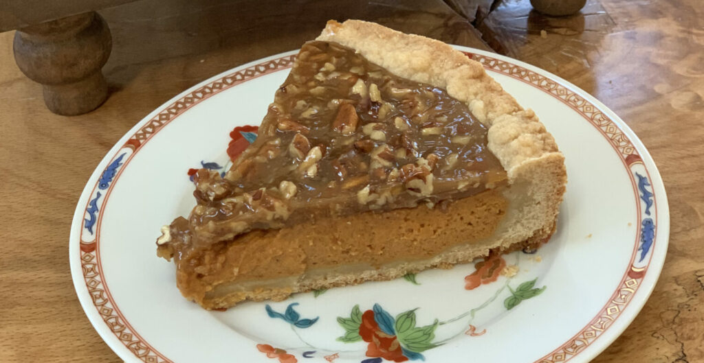 A slice of Pumpkin Praline Pie