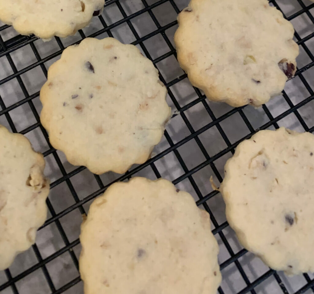 Lightly browned shortbread