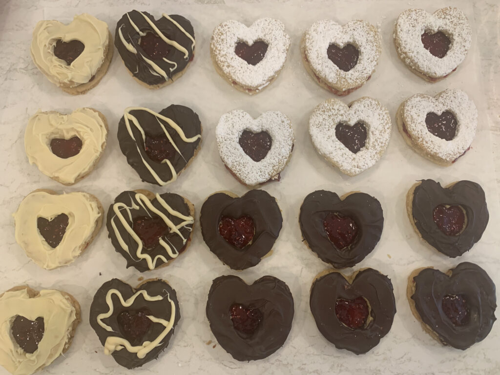 Four different ways to finish Linzer Cookies