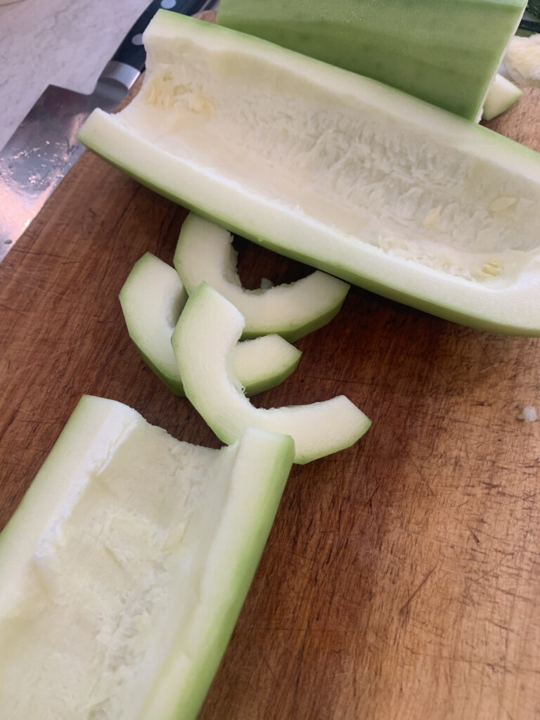 Seeds scraped out of a large zucchini