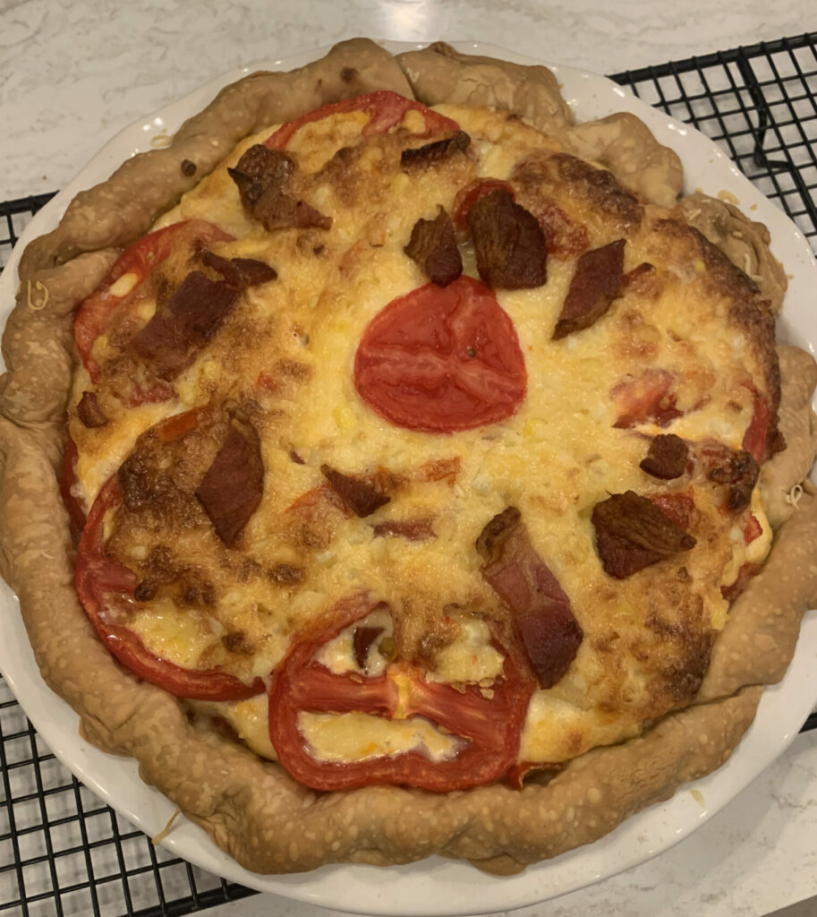 Baked tomato and corn pie